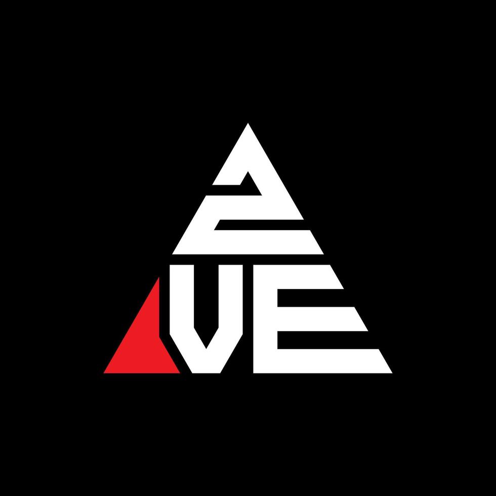 diseño de logotipo de letra triangular zve con forma de triángulo. monograma de diseño del logotipo del triángulo zve. plantilla de logotipo de vector de triángulo zve con color rojo. logotipo triangular zve logotipo simple, elegante y lujoso.