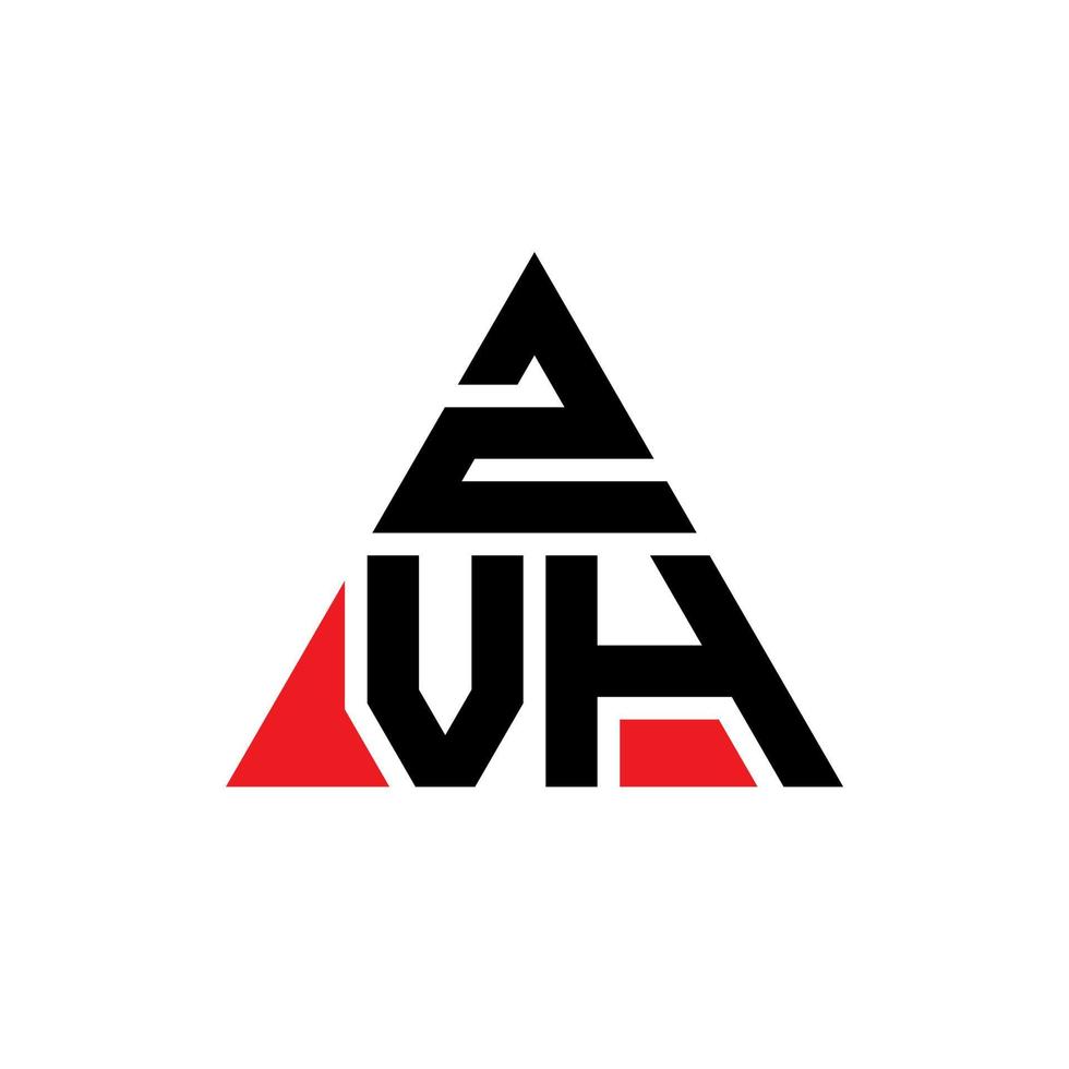Diseño de logotipo de letra triangular zvh con forma de triángulo. monograma de diseño del logotipo del triángulo zvh. plantilla de logotipo de vector de triángulo zvh con color rojo. logotipo triangular zvh logotipo simple, elegante y lujoso.