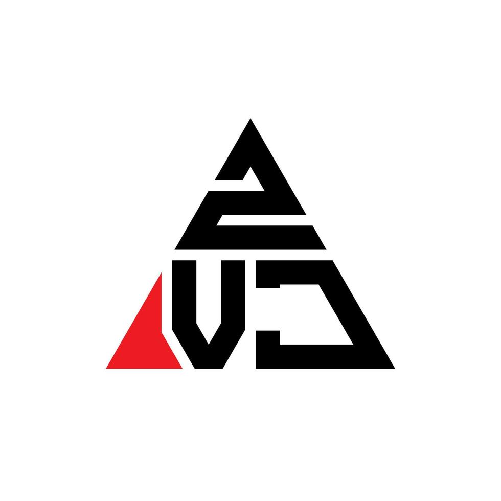 Diseño de logotipo de letra triangular zvj con forma de triángulo. monograma de diseño del logotipo del triángulo zvj. plantilla de logotipo de vector de triángulo zvj con color rojo. logotipo triangular zvj logotipo simple, elegante y lujoso.