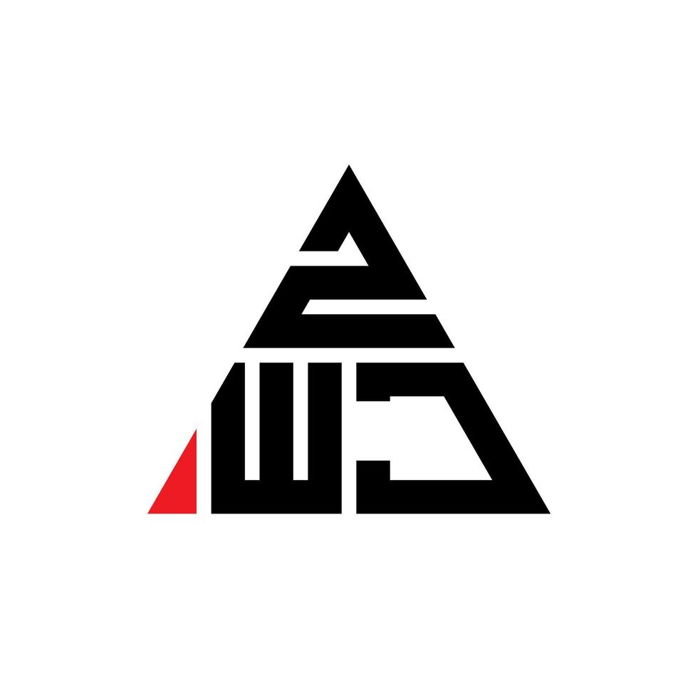 diseño de logotipo de letra triangular zwj con forma de triángulo. monograma de diseño del logotipo del triángulo zwj. plantilla de logotipo de vector de triángulo zwj con color rojo. logotipo triangular zwj logotipo simple, elegante y lujoso.