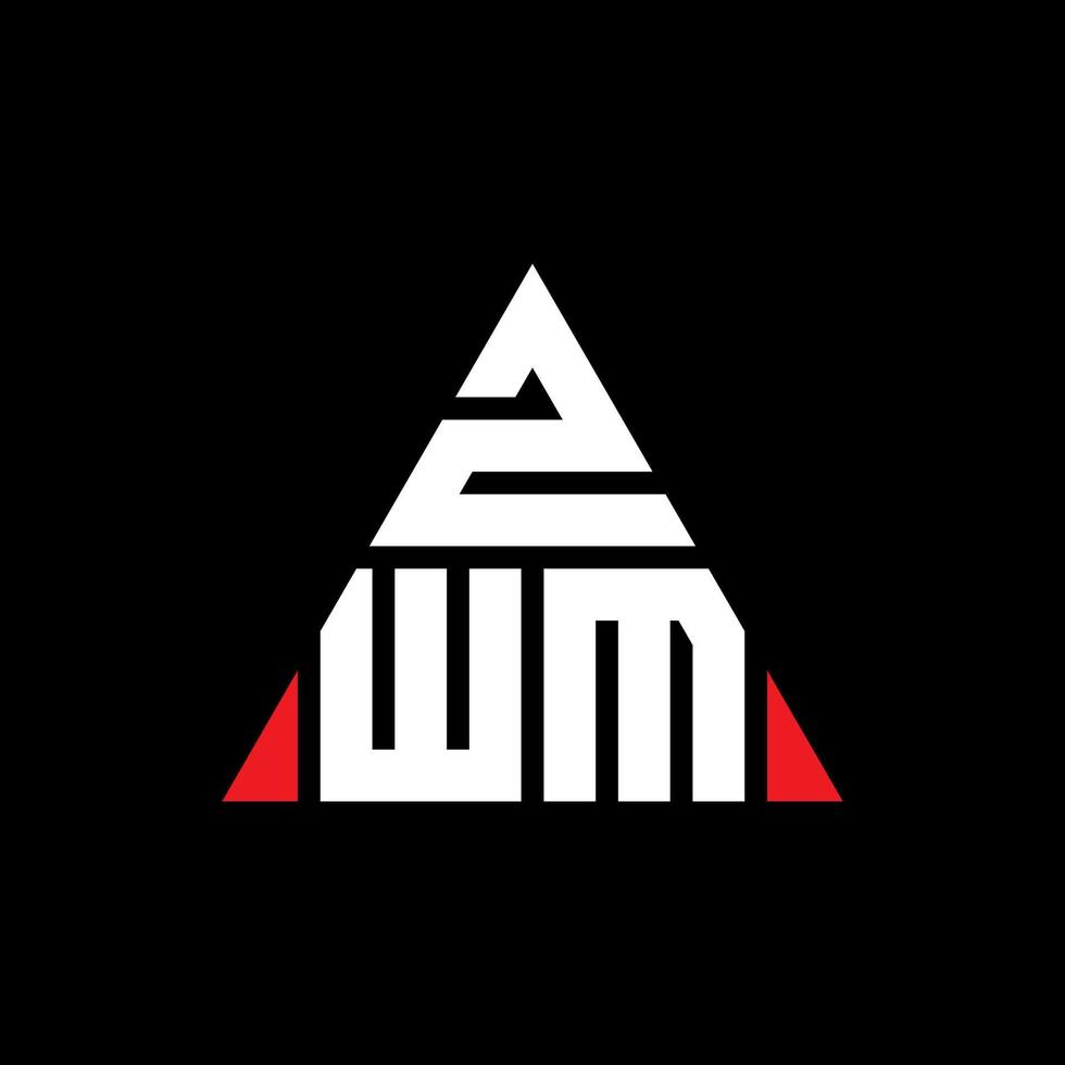 diseño de logotipo de letra triangular zwm con forma de triángulo. monograma de diseño de logotipo de triángulo zwm. plantilla de logotipo de vector de triángulo zwm con color rojo. logotipo triangular zwm logotipo simple, elegante y lujoso.