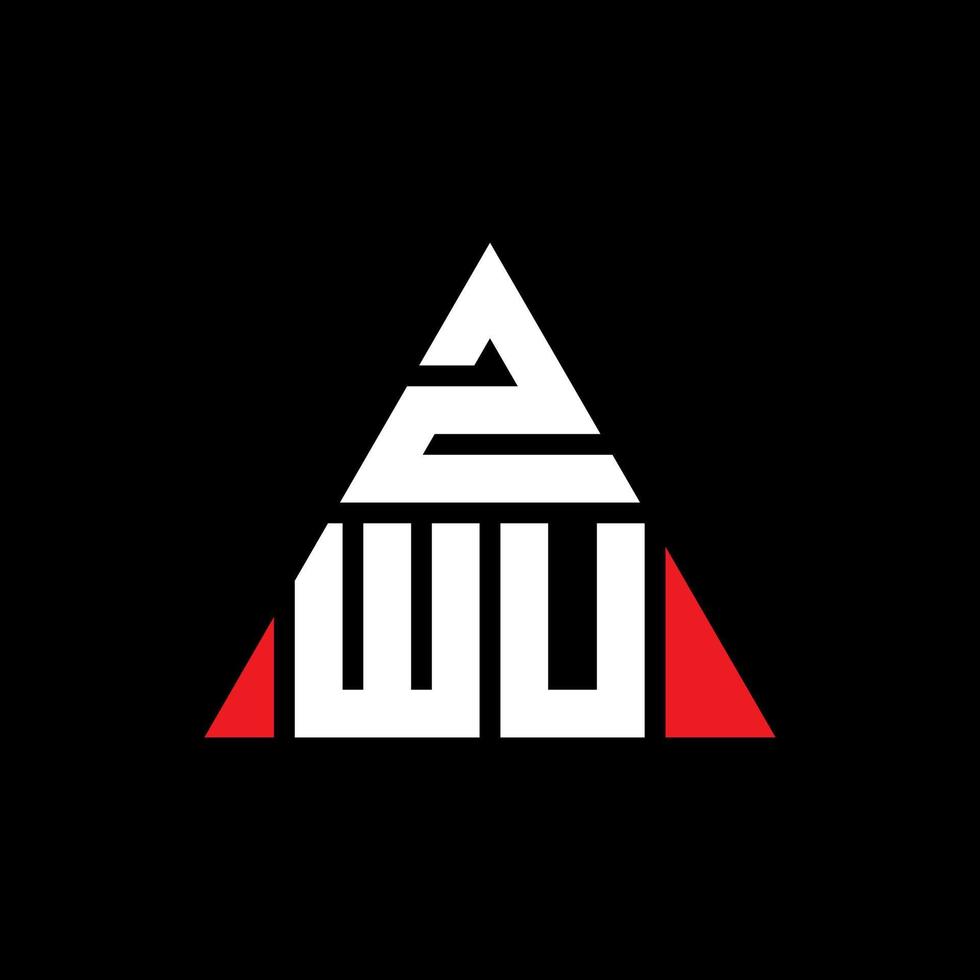 diseño de logotipo de letra triangular zwu con forma de triángulo. monograma de diseño del logotipo del triángulo zwu. plantilla de logotipo de vector de triángulo zwu con color rojo. logotipo triangular zwu logotipo simple, elegante y lujoso.
