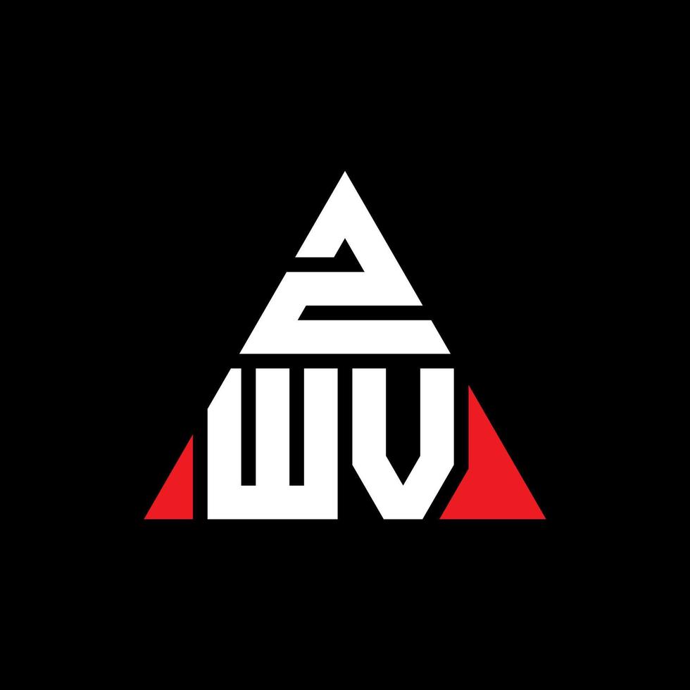 diseño de logotipo de letra triangular zwv con forma de triángulo. monograma de diseño del logotipo del triángulo zwv. plantilla de logotipo de vector de triángulo zwv con color rojo. logotipo triangular zwv logotipo simple, elegante y lujoso.