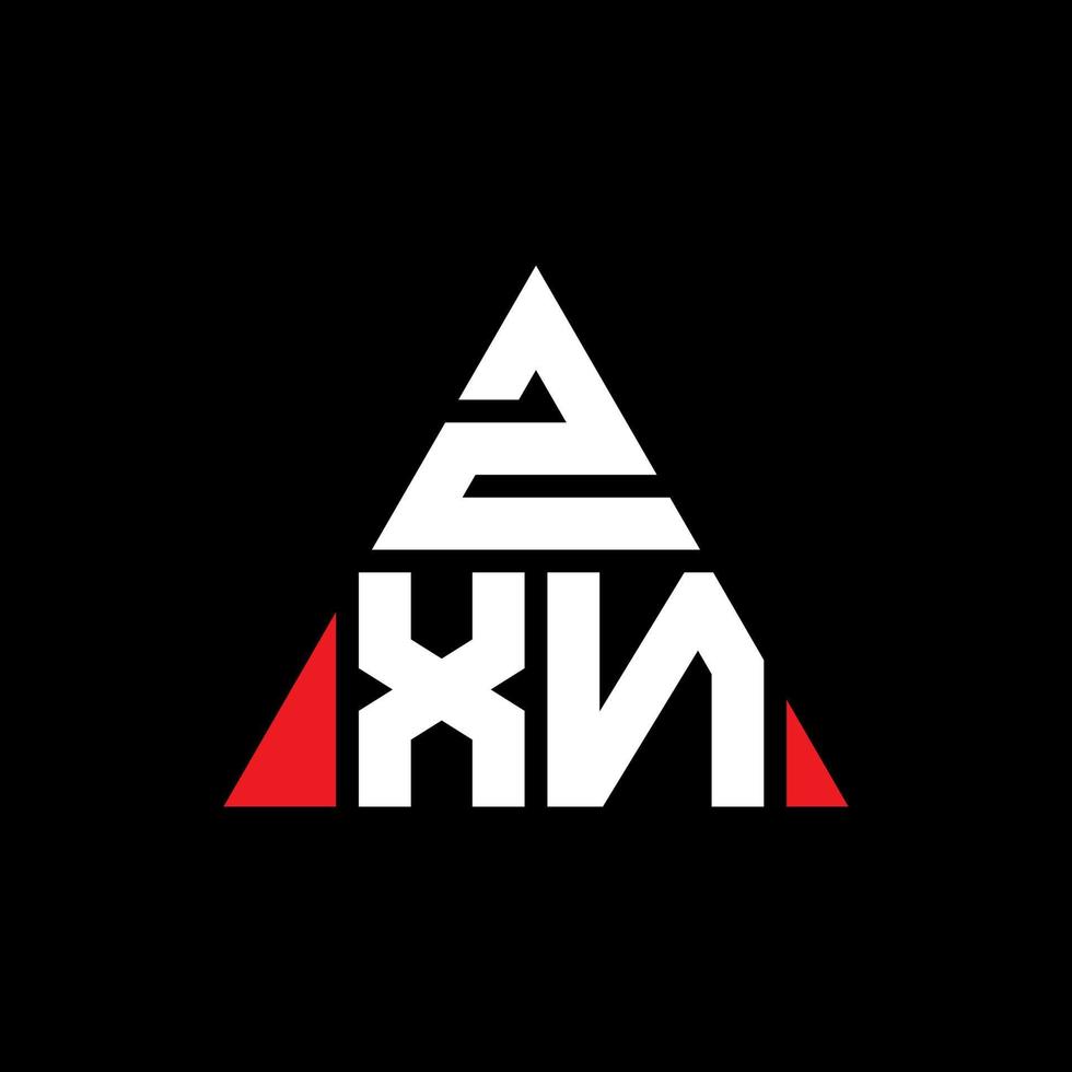 Diseño de logotipo de letra triangular zxn con forma de triángulo. monograma de diseño del logotipo del triángulo zxn. plantilla de logotipo de vector de triángulo zxn con color rojo. logotipo triangular zxn logotipo simple, elegante y lujoso.