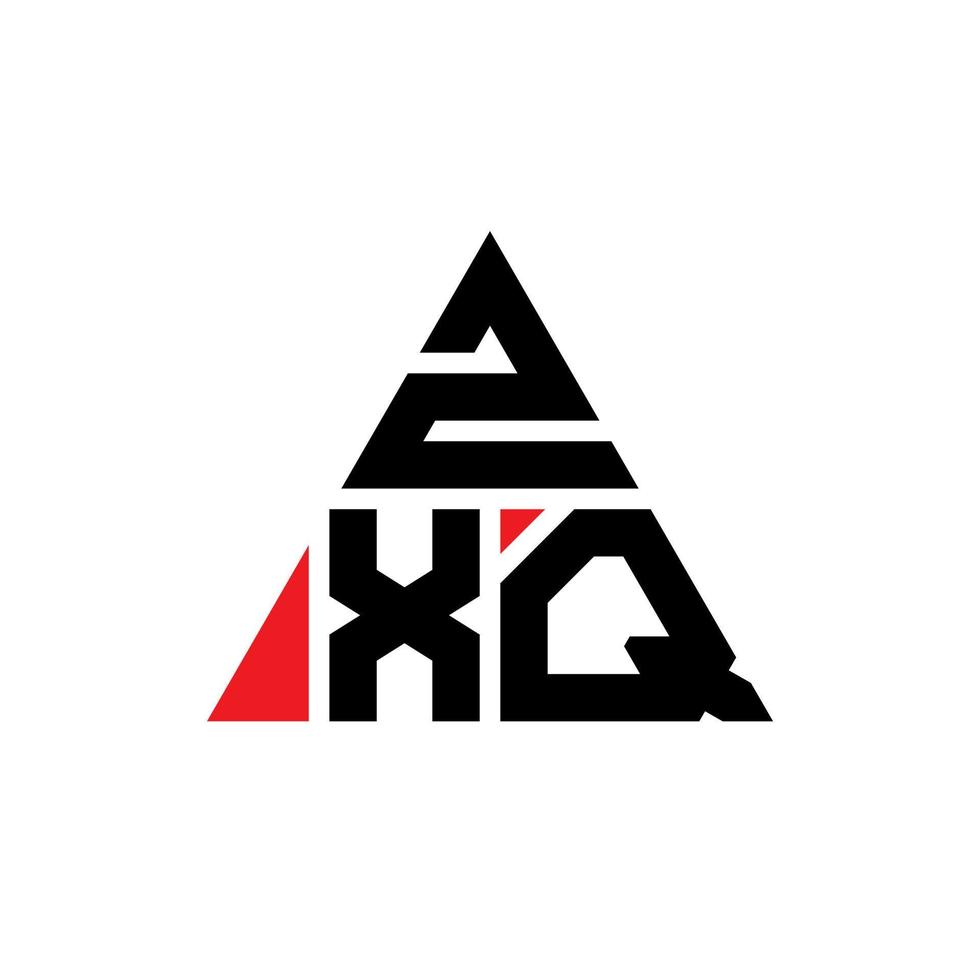 Diseño de logotipo de letra triangular zxq con forma de triángulo. monograma de diseño del logotipo del triángulo zxq. plantilla de logotipo de vector de triángulo zxq con color rojo. logotipo triangular zxq logotipo simple, elegante y lujoso.