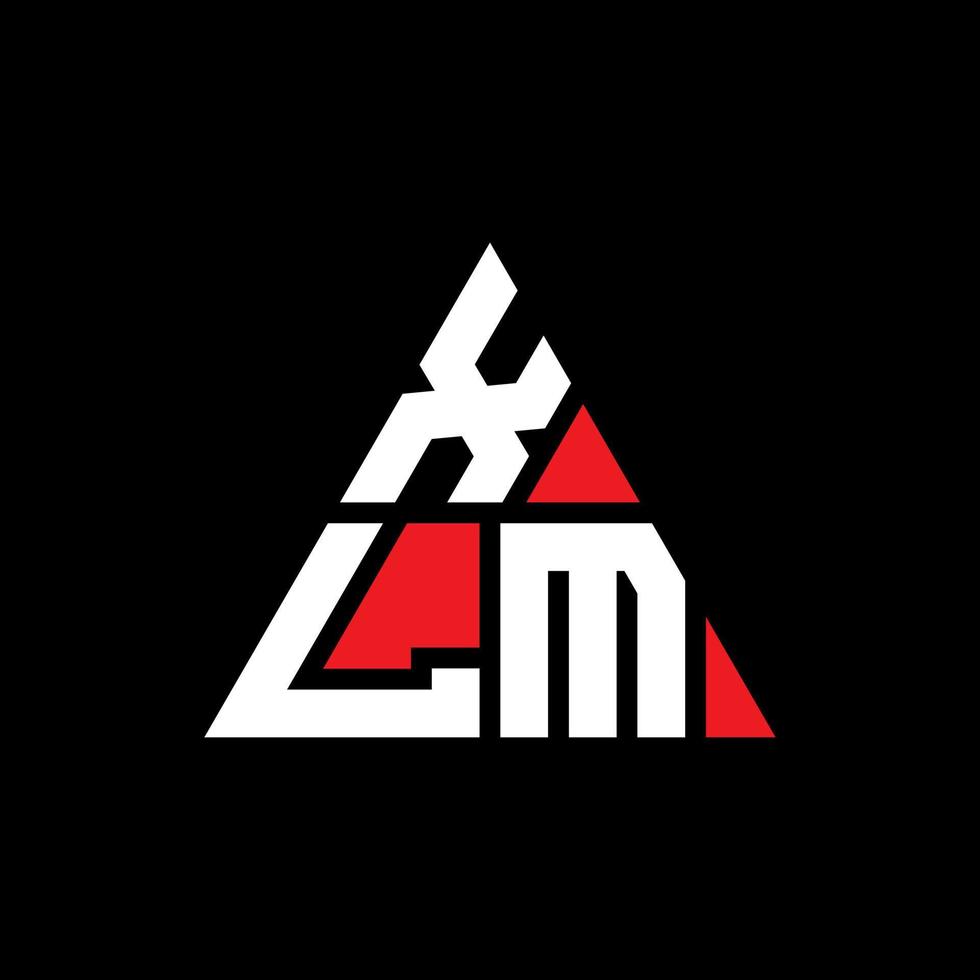 XLM triangle letter logo design with triangle shape. XLM triangle logo design monogram. XLM triangle vector logo template with red color. XLM triangular logo Simple, Elegant, and Luxurious Logo.