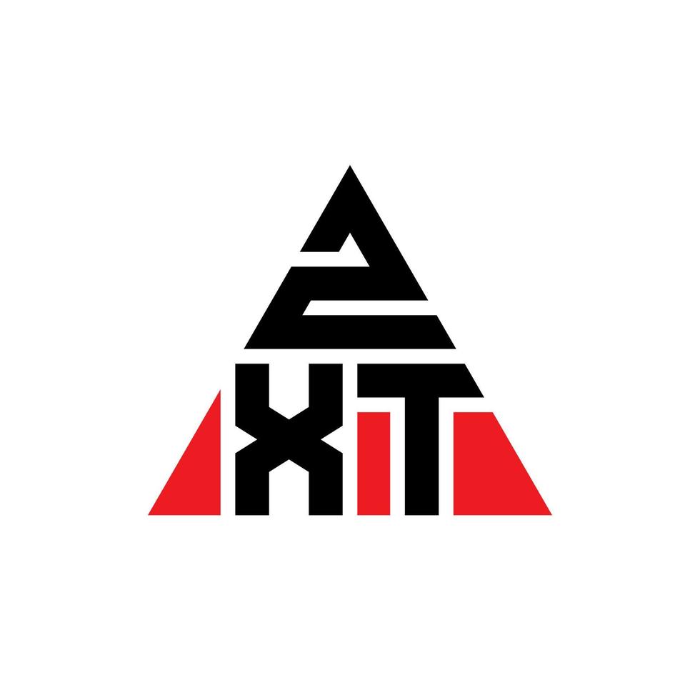 Diseño de logotipo de letra triangular zxt con forma de triángulo. monograma de diseño del logotipo del triángulo zxt. plantilla de logotipo de vector de triángulo zxt con color rojo. logotipo triangular zxt logotipo simple, elegante y lujoso.