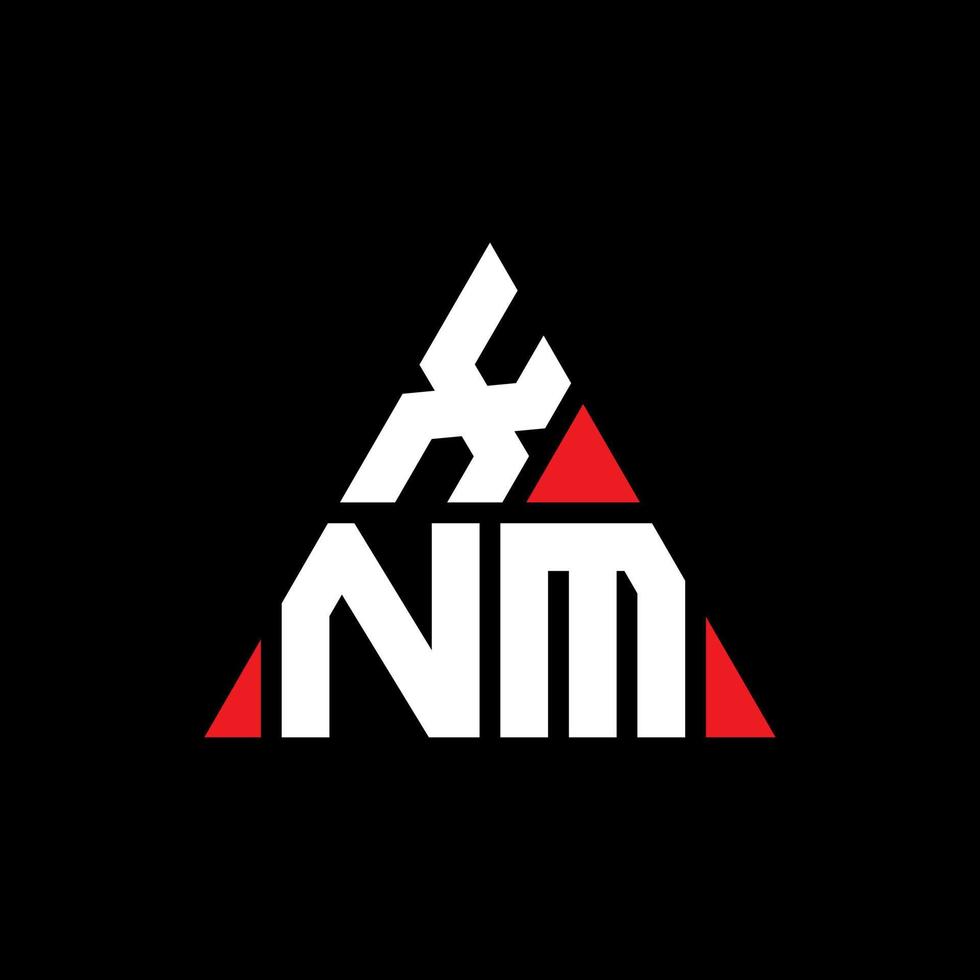 diseño de logotipo de letra triangular xnm con forma de triángulo. monograma de diseño del logotipo del triángulo xnm. plantilla de logotipo de vector de triángulo xnm con color rojo. logotipo triangular xnm logotipo simple, elegante y lujoso.