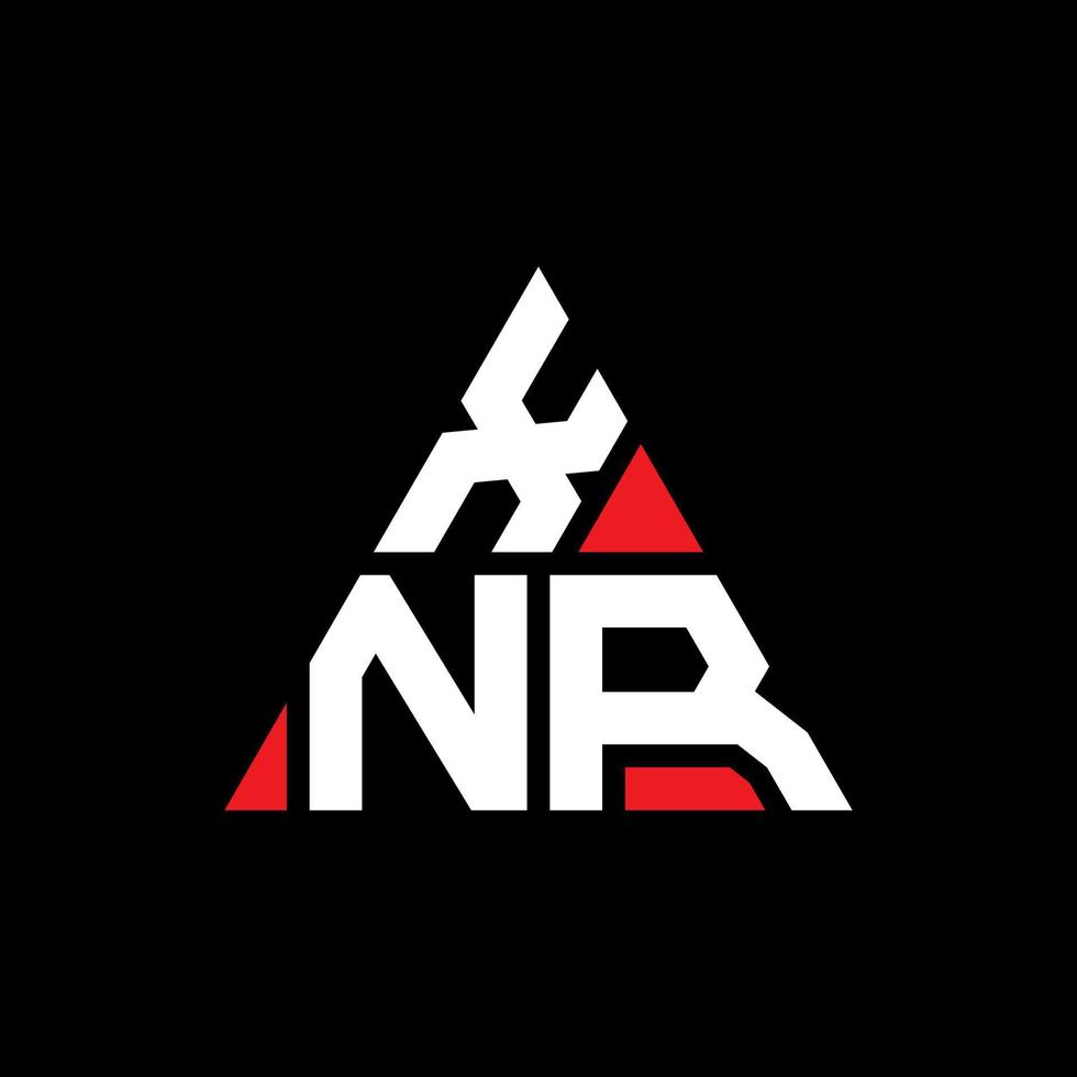 XNR triangle letter logo design with triangle shape. XNR triangle logo design monogram. XNR triangle vector logo template with red color. XNR triangular logo Simple, Elegant, and Luxurious Logo.
