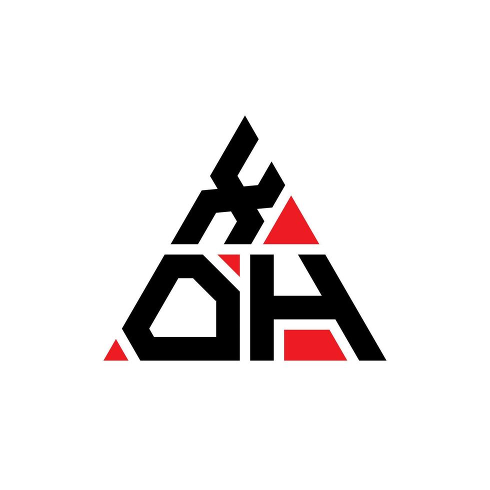 diseño de logotipo de letra triangular xoh con forma de triángulo. monograma de diseño del logotipo del triángulo xoh. plantilla de logotipo de vector de triángulo xoh con color rojo. logotipo triangular xoh logotipo simple, elegante y lujoso.