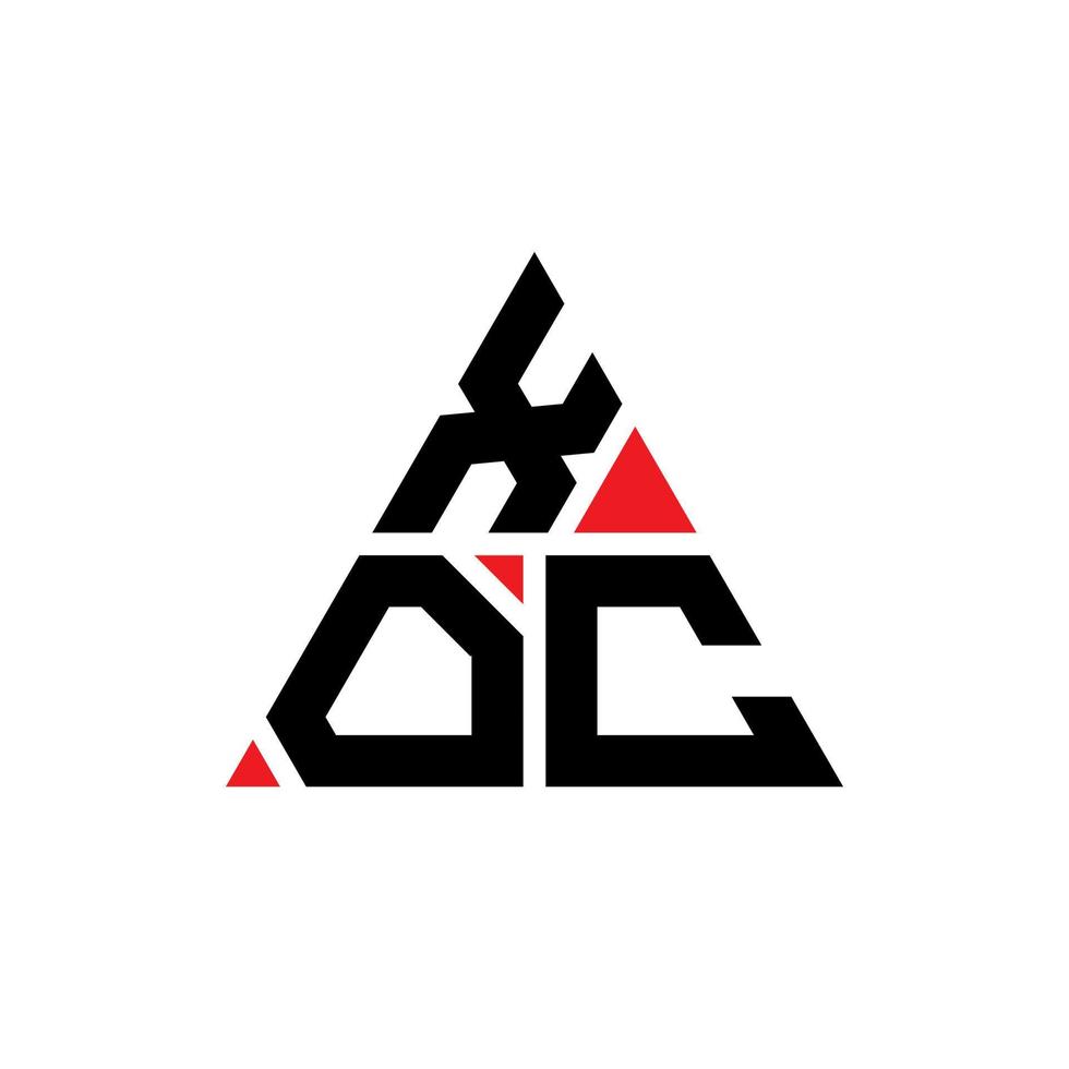 diseño de logotipo de letra triangular xoc con forma de triángulo. monograma de diseño del logotipo del triángulo xoc. plantilla de logotipo de vector de triángulo xoc con color rojo. logotipo triangular xoc logotipo simple, elegante y lujoso.