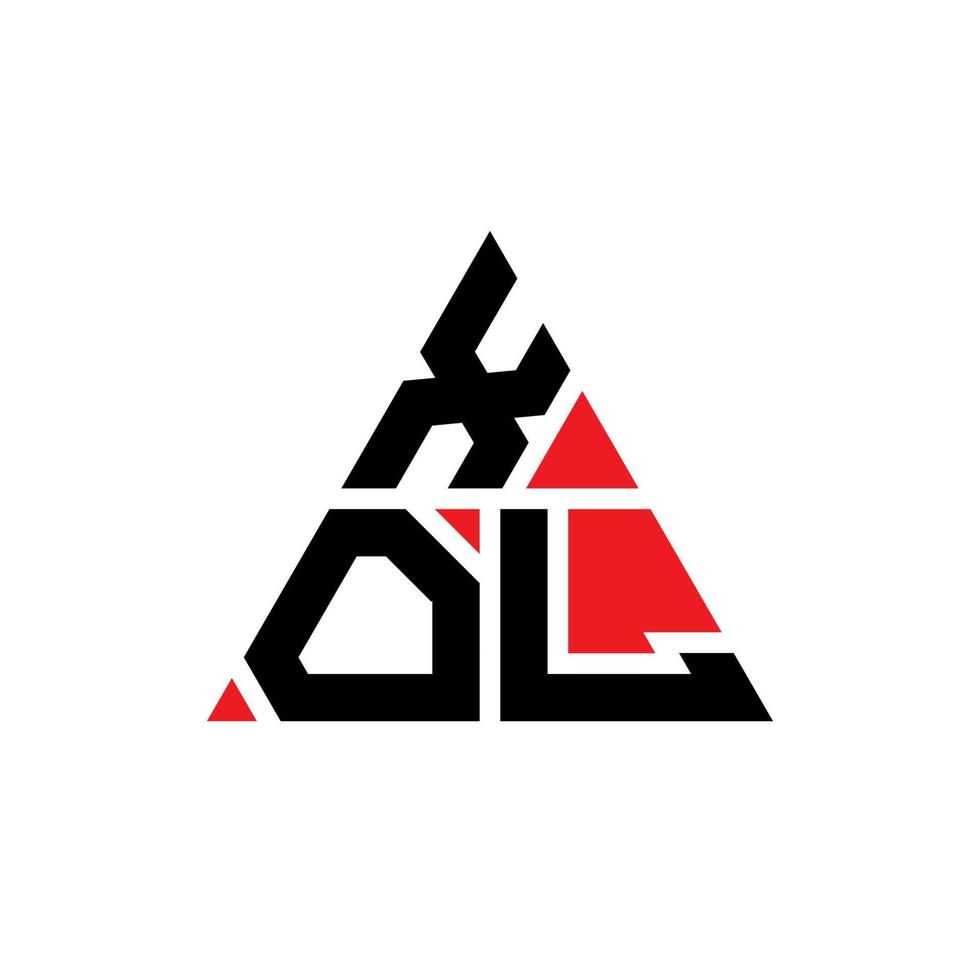diseño de logotipo de letra de triángulo xol con forma de triángulo. monograma de diseño del logotipo del triángulo xol. plantilla de logotipo de vector de triángulo xol con color rojo. logotipo triangular xol logotipo simple, elegante y lujoso.