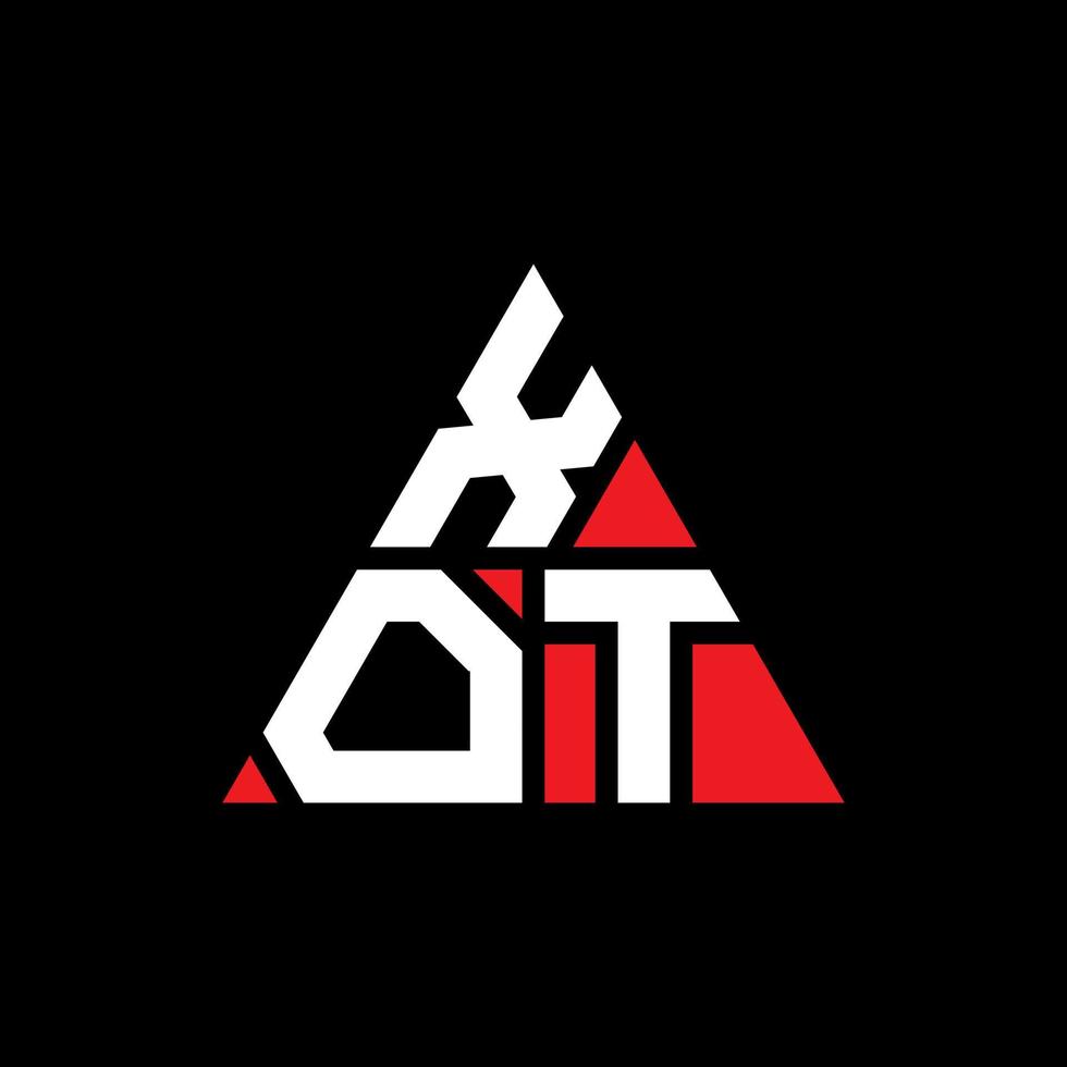 diseño de logotipo de letra de triángulo xot con forma de triángulo. monograma de diseño de logotipo de triángulo xot. plantilla de logotipo de vector de triángulo xot con color rojo. logotipo triangular xot logotipo simple, elegante y lujoso.