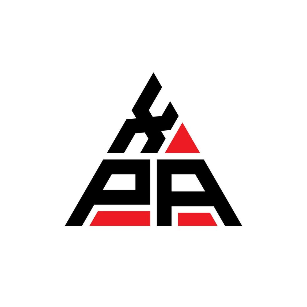 diseño de logotipo de letra triangular xpa con forma de triángulo. monograma de diseño del logotipo del triángulo xpa. plantilla de logotipo de vector de triángulo xpa con color rojo. logotipo triangular xpa logotipo simple, elegante y lujoso.