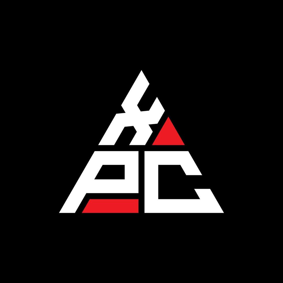 XPC triangle letter logo design with triangle shape. XPC triangle logo design monogram. XPC triangle vector logo template with red color. XPC triangular logo Simple, Elegant, and Luxurious Logo.