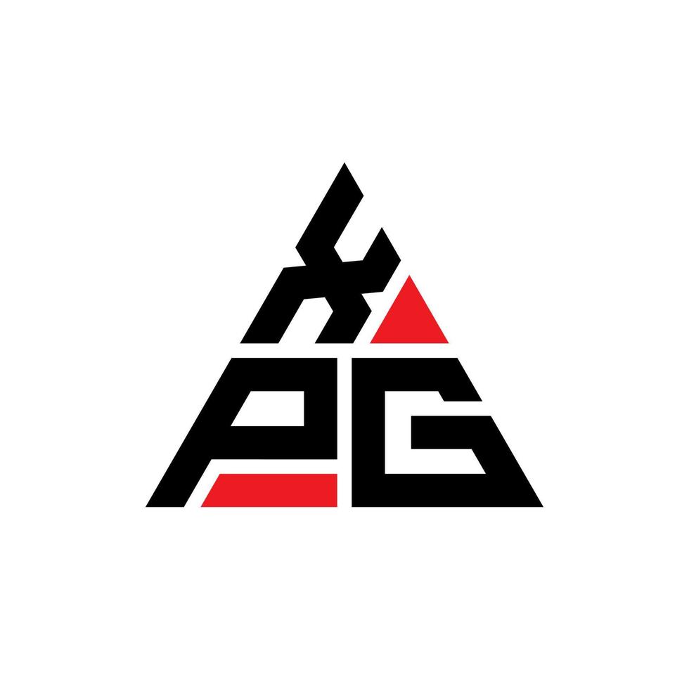 xpg diseño de logotipo de letra triangular con forma de triángulo. monograma de diseño del logotipo del triángulo xpg. plantilla de logotipo de vector de triángulo xpg con color rojo. logotipo triangular xpg logotipo simple, elegante y lujoso.