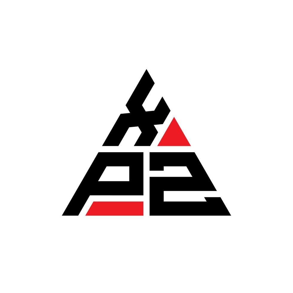 diseño de logotipo de letra triangular xpz con forma de triángulo. monograma de diseño del logotipo del triángulo xpz. plantilla de logotipo de vector de triángulo xpz con color rojo. logotipo triangular xpz logotipo simple, elegante y lujoso.