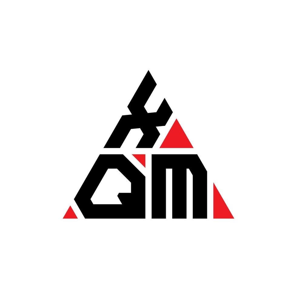 diseño de logotipo de letra triangular xqm con forma de triángulo. monograma de diseño de logotipo de triángulo xqm. plantilla de logotipo de vector de triángulo xqm con color rojo. logo triangular xqm logo simple, elegante y lujoso.