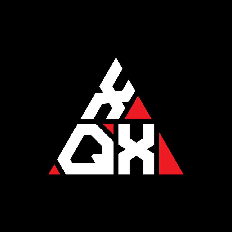 XQX triangle letter logo design with triangle shape. XQX triangle logo design monogram. XQX triangle vector logo template with red color. XQX triangular logo Simple, Elegant, and Luxurious Logo.