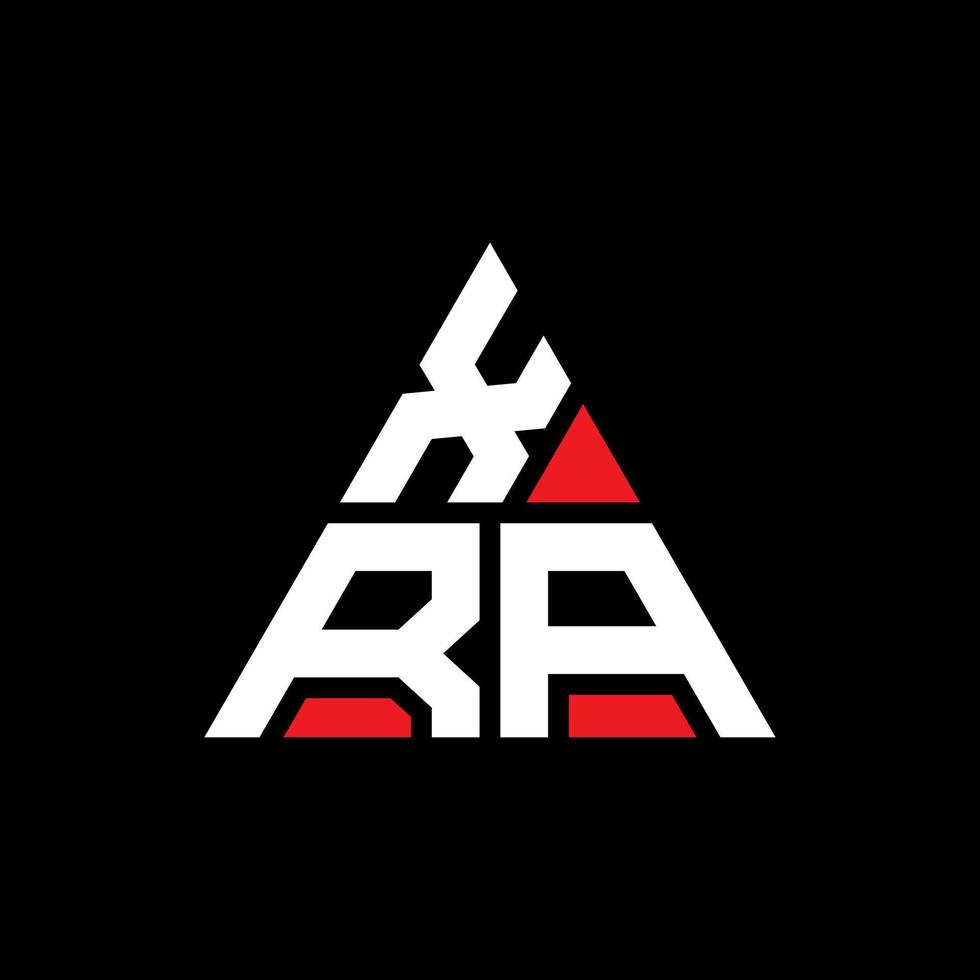 XRA triangle letter logo design with triangle shape. XRA triangle logo design monogram. XRA triangle vector logo template with red color. XRA triangular logo Simple, Elegant, and Luxurious Logo.