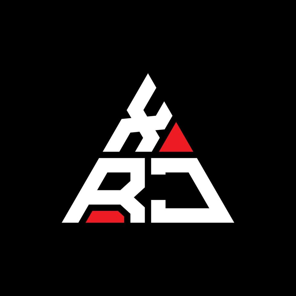 diseño de logotipo de letra triangular xrj con forma de triángulo. monograma de diseño del logotipo del triángulo xrj. plantilla de logotipo de vector de triángulo xrj con color rojo. logotipo triangular xrj logotipo simple, elegante y lujoso.