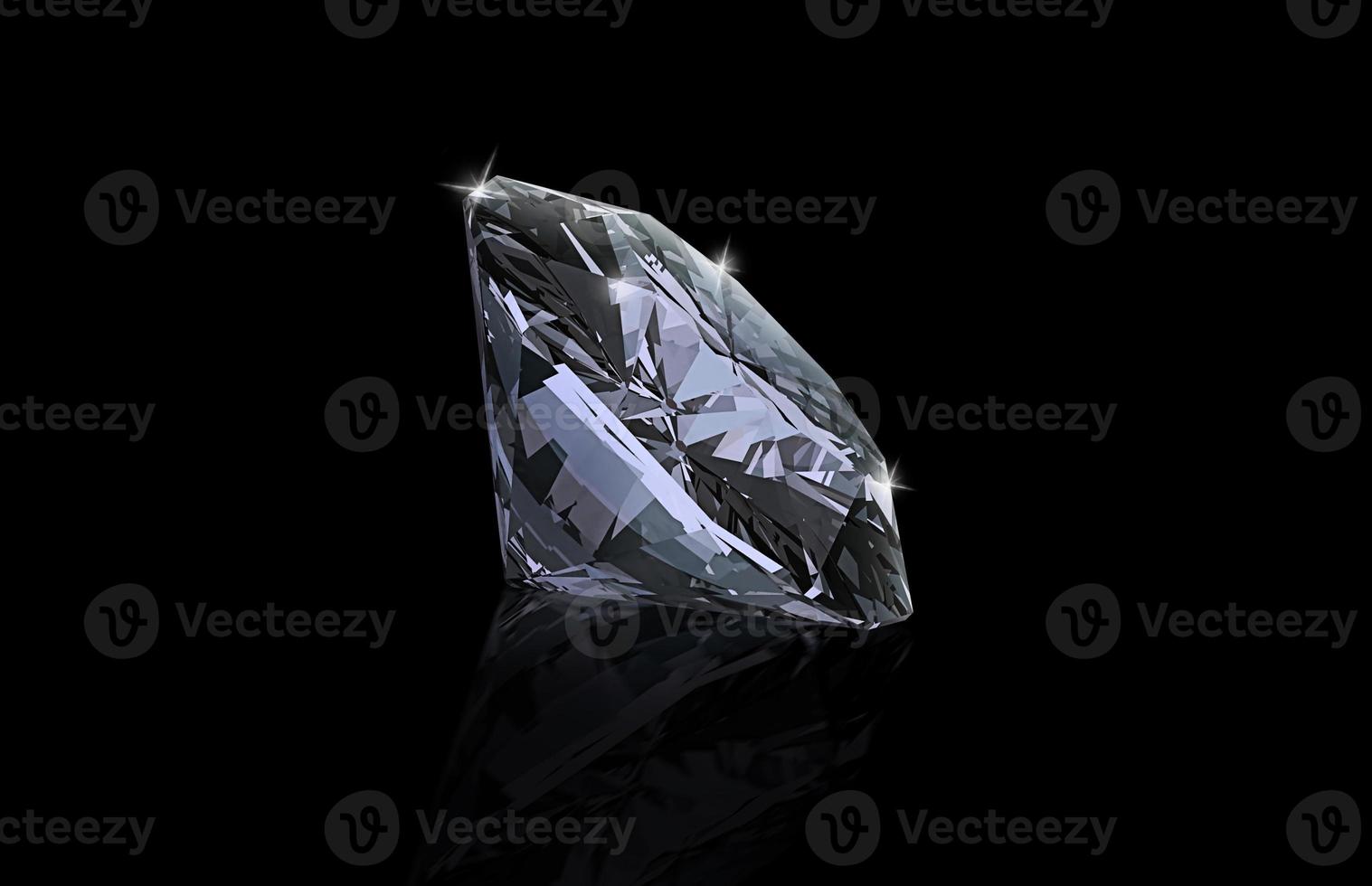 Dazzling diamond on black background photo