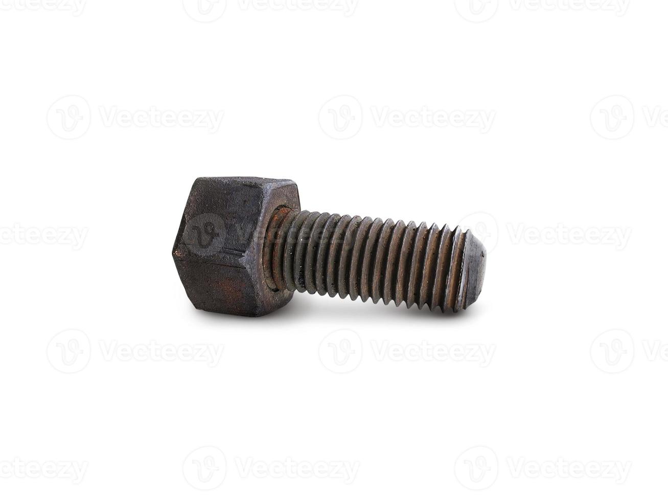 Nuts and bolts old on white background photo