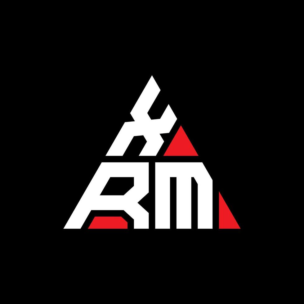 XRM triangle letter logo design with triangle shape. XRM triangle logo design monogram. XRM triangle vector logo template with red color. XRM triangular logo Simple, Elegant, and Luxurious Logo.