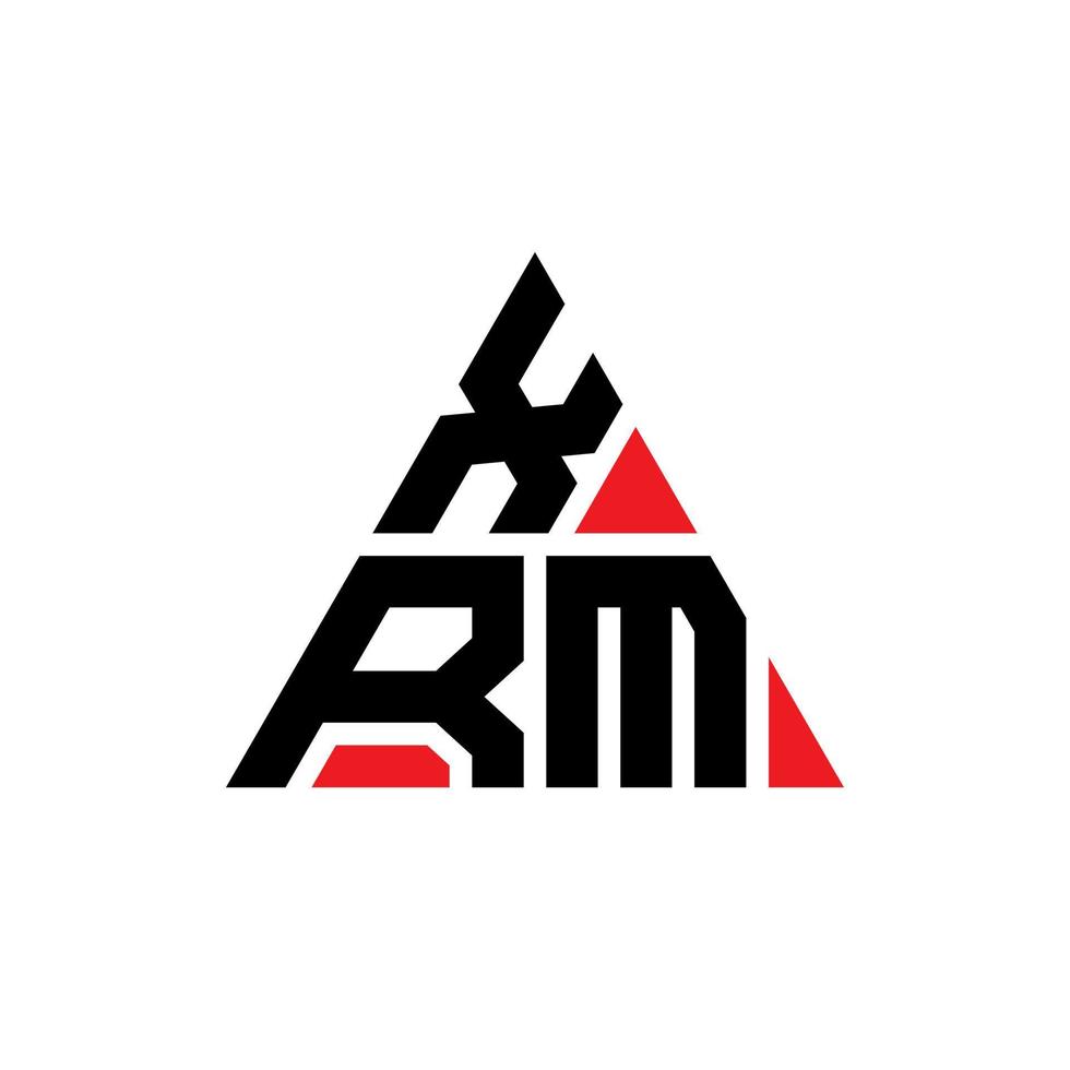 XRM triangle letter logo design with triangle shape. XRM triangle logo design monogram. XRM triangle vector logo template with red color. XRM triangular logo Simple, Elegant, and Luxurious Logo.