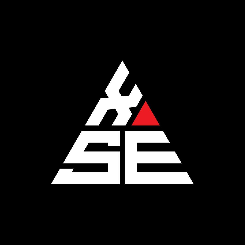 diseño de logotipo de letra de triángulo xse con forma de triángulo. monograma de diseño de logotipo de triángulo xse. plantilla de logotipo de vector de triángulo xse con color rojo. logotipo triangular xse logotipo simple, elegante y lujoso.