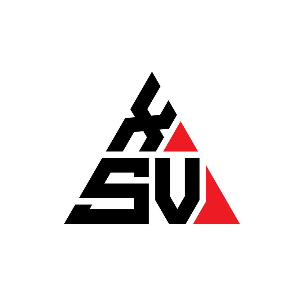 XSV triangle letter logo design with triangle shape. XSV triangle logo design monogram. XSV triangle vector logo template with red color. XSV triangular logo Simple, Elegant, and Luxurious Logo.