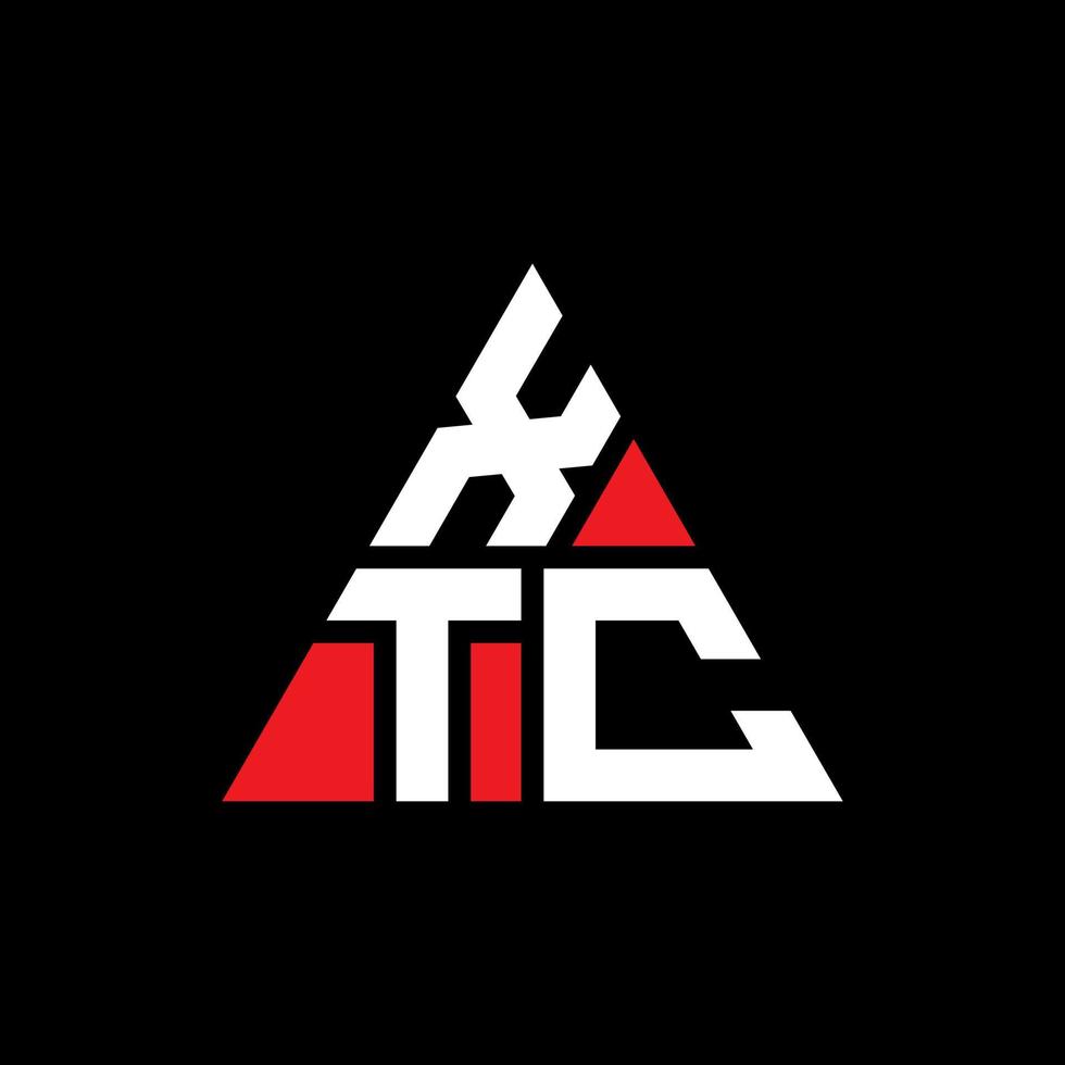 diseño de logotipo de letra de triángulo xtc con forma de triángulo. monograma de diseño del logotipo del triángulo xtc. Plantilla de logotipo de vector de triángulo xtc con color rojo. logotipo triangular xtc logotipo simple, elegante y lujoso.