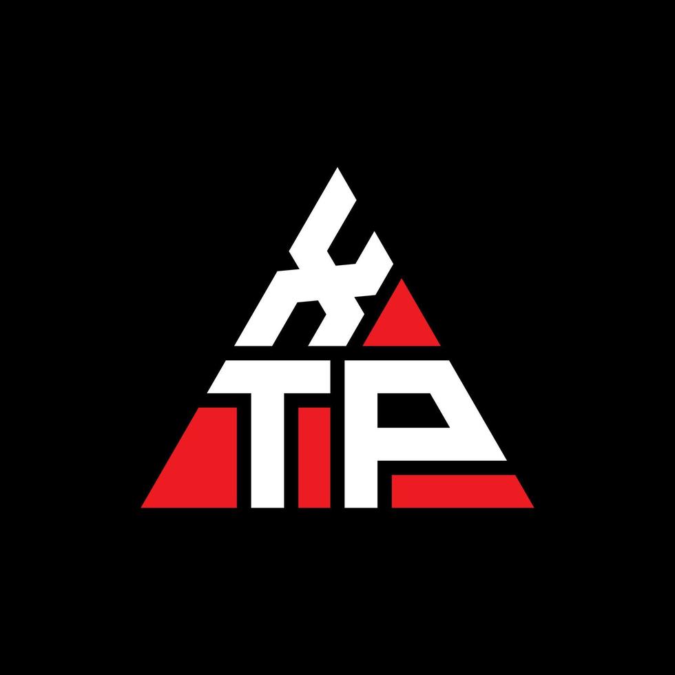 diseño de logotipo de letra de triángulo xtp con forma de triángulo. monograma de diseño del logotipo del triángulo xtp. plantilla de logotipo de vector de triángulo xtp con color rojo. logotipo triangular xtp logotipo simple, elegante y lujoso.