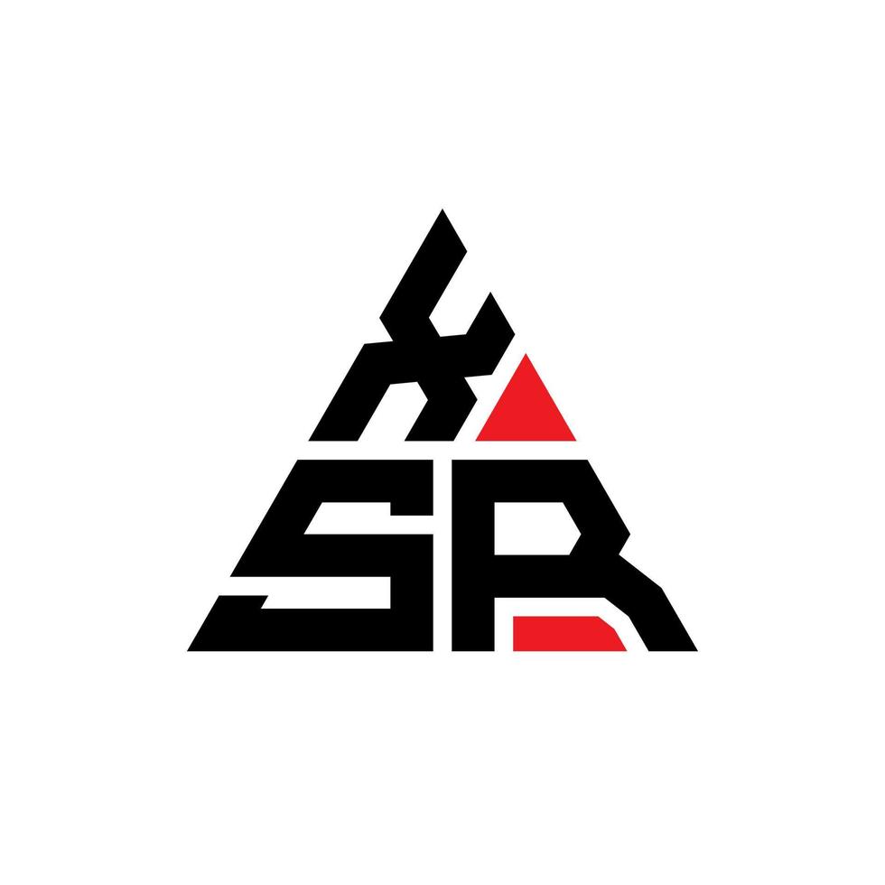 diseño de logotipo de letra de triángulo xsr con forma de triángulo. monograma de diseño del logotipo del triángulo xsr. plantilla de logotipo de vector de triángulo xsr con color rojo. logotipo triangular xsr logotipo simple, elegante y lujoso.