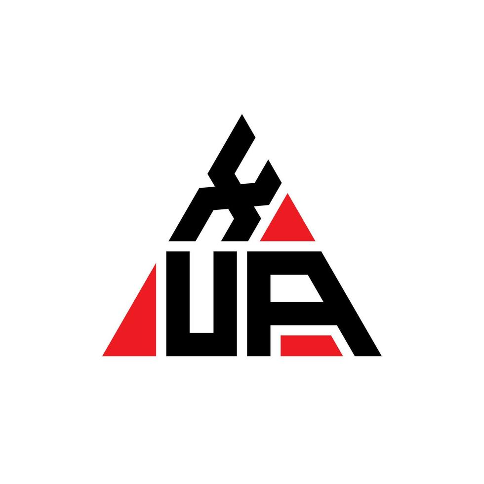 XUA triangle letter logo design with triangle shape. XUA triangle logo design monogram. XUA triangle vector logo template with red color. XUA triangular logo Simple, Elegant, and Luxurious Logo.