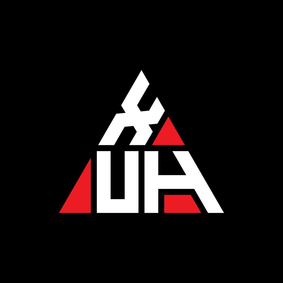 XUH triangle letter logo design with triangle shape. XUH triangle logo design monogram. XUH triangle vector logo template with red color. XUH triangular logo Simple, Elegant, and Luxurious Logo.