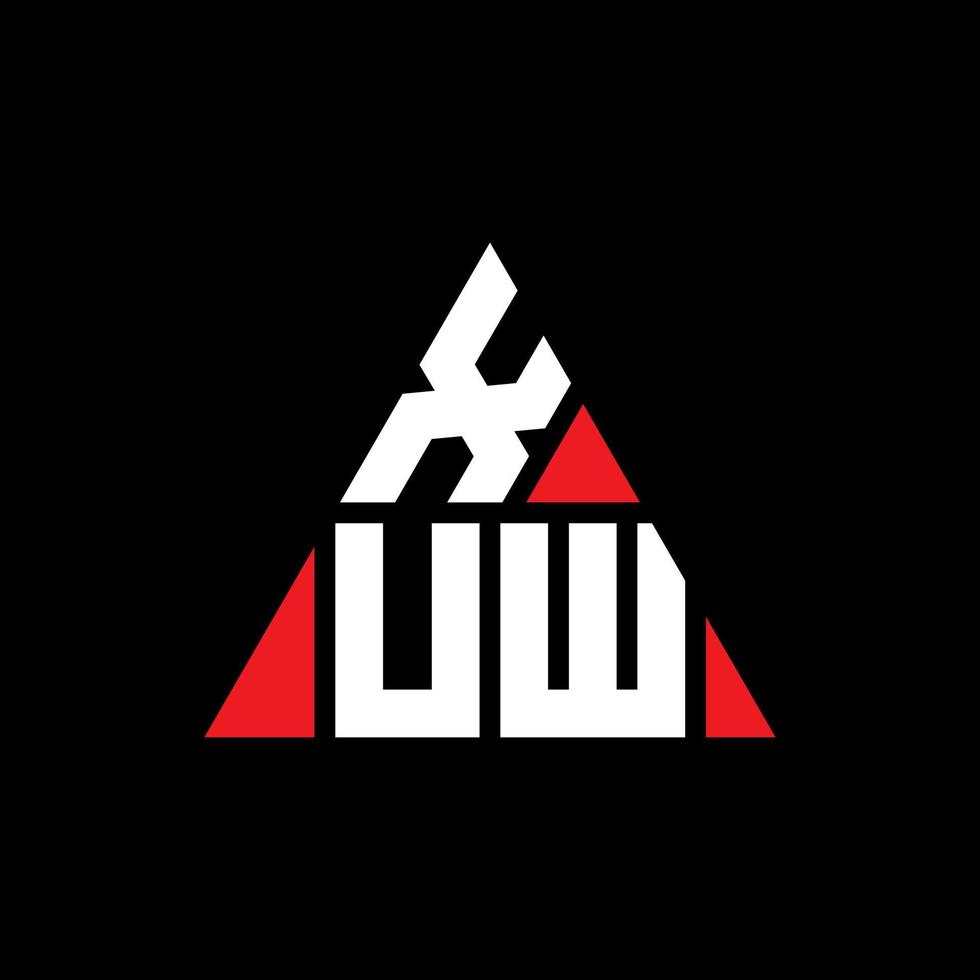 diseño de logotipo de letra triangular xuw con forma de triángulo. monograma de diseño del logotipo del triángulo xuw. plantilla de logotipo de vector de triángulo xuw con color rojo. logotipo triangular xuw logotipo simple, elegante y lujoso.