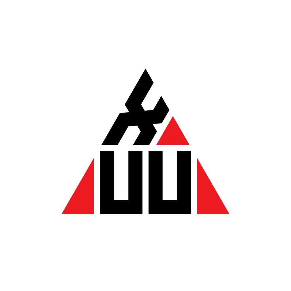 diseño de logotipo de letra triangular xuu con forma de triángulo. monograma de diseño del logotipo del triángulo xuu. plantilla de logotipo de vector de triángulo xuu con color rojo. logotipo triangular xuu logotipo simple, elegante y lujoso.