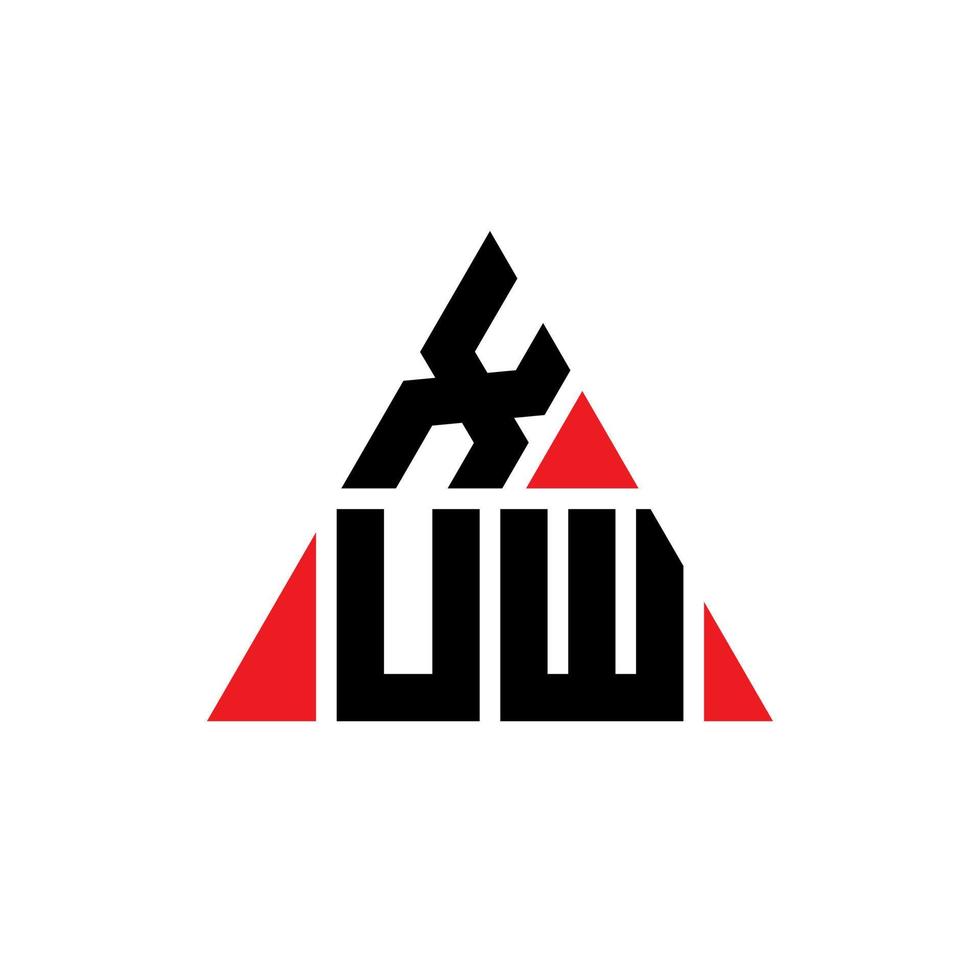 diseño de logotipo de letra triangular xuw con forma de triángulo. monograma de diseño del logotipo del triángulo xuw. plantilla de logotipo de vector de triángulo xuw con color rojo. logotipo triangular xuw logotipo simple, elegante y lujoso.