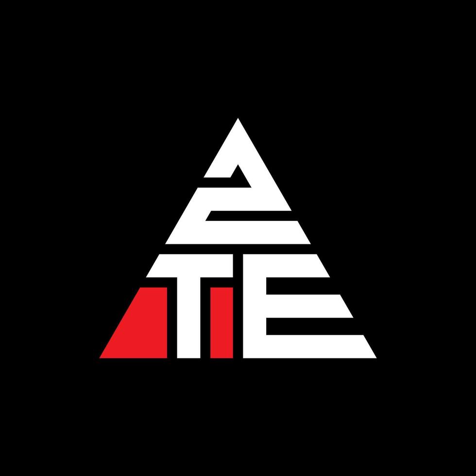 diseño de logotipo de letra triangular zte con forma de triángulo. monograma de diseño del logotipo del triángulo zte. plantilla de logotipo de vector de triángulo zte con color rojo. logotipo triangular zte logotipo simple, elegante y lujoso.