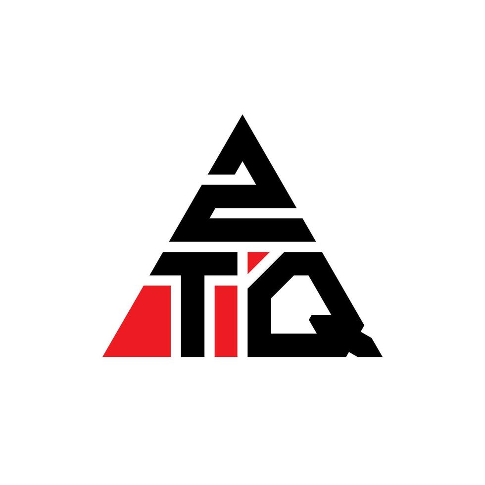 Diseño de logotipo de letra triangular ztq con forma de triángulo. monograma de diseño del logotipo del triángulo ztq. plantilla de logotipo de vector de triángulo ztq con color rojo. logotipo triangular ztq logotipo simple, elegante y lujoso.