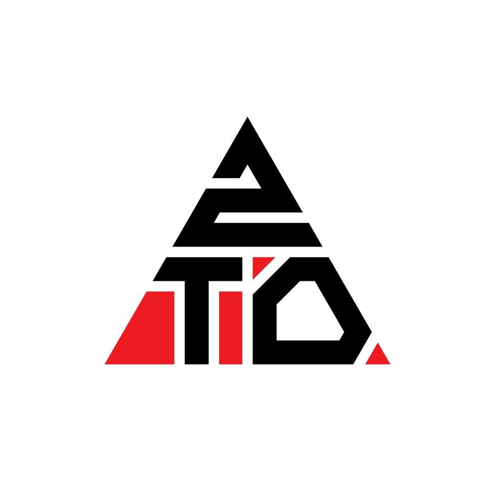 Diseño de logotipo de letra triangular zto con forma de triángulo. monograma de diseño de logotipo de triángulo zto. plantilla de logotipo de vector de triángulo zto con color rojo. logotipo triangular zto logotipo simple, elegante y lujoso.