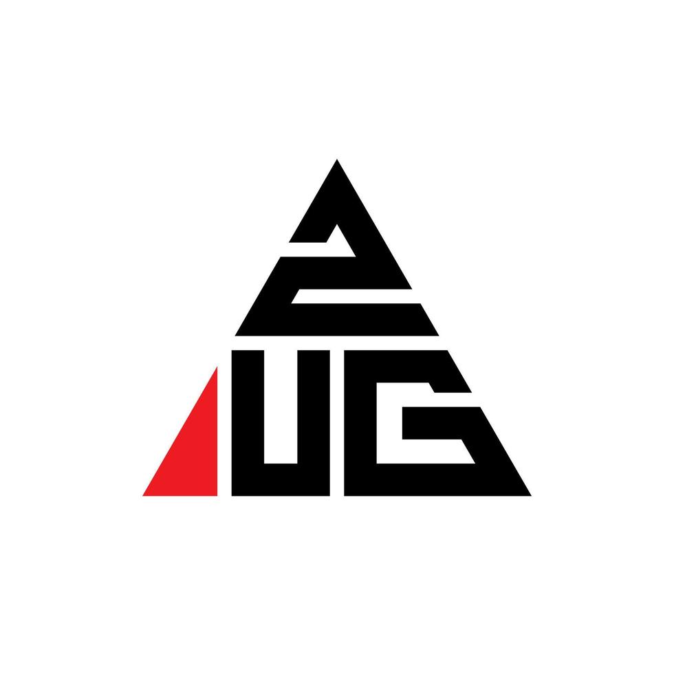 diseño de logotipo de letra de triángulo zug con forma de triángulo. monograma de diseño del logotipo del triángulo zug. plantilla de logotipo de vector de triángulo zug con color rojo. logo triangular zug logo simple, elegante y lujoso.