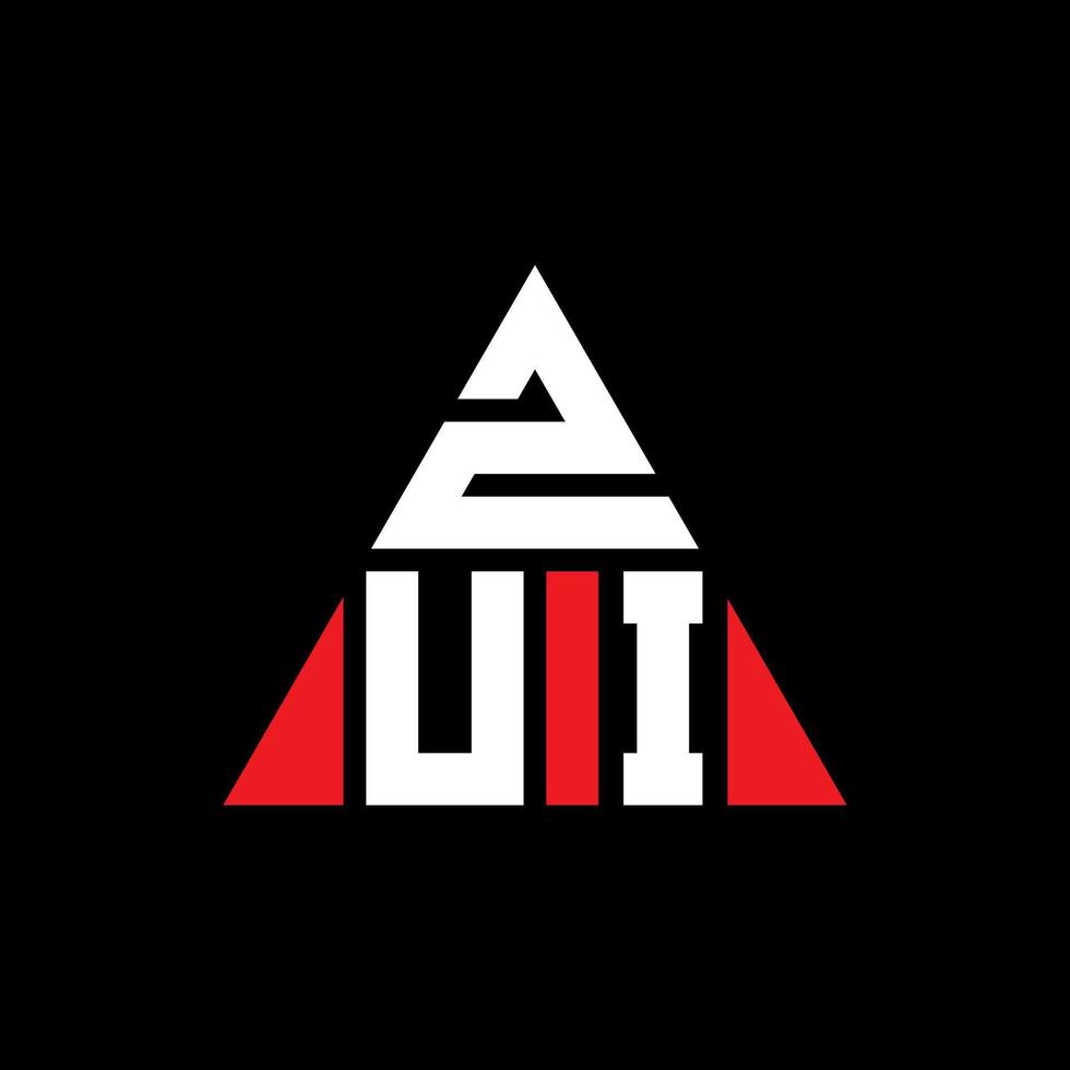 diseño de logotipo de letra triangular zui con forma de triángulo. monograma de diseño del logotipo del triángulo zui. plantilla de logotipo de vector de triángulo zui con color rojo. logotipo triangular zui logotipo simple, elegante y lujoso.
