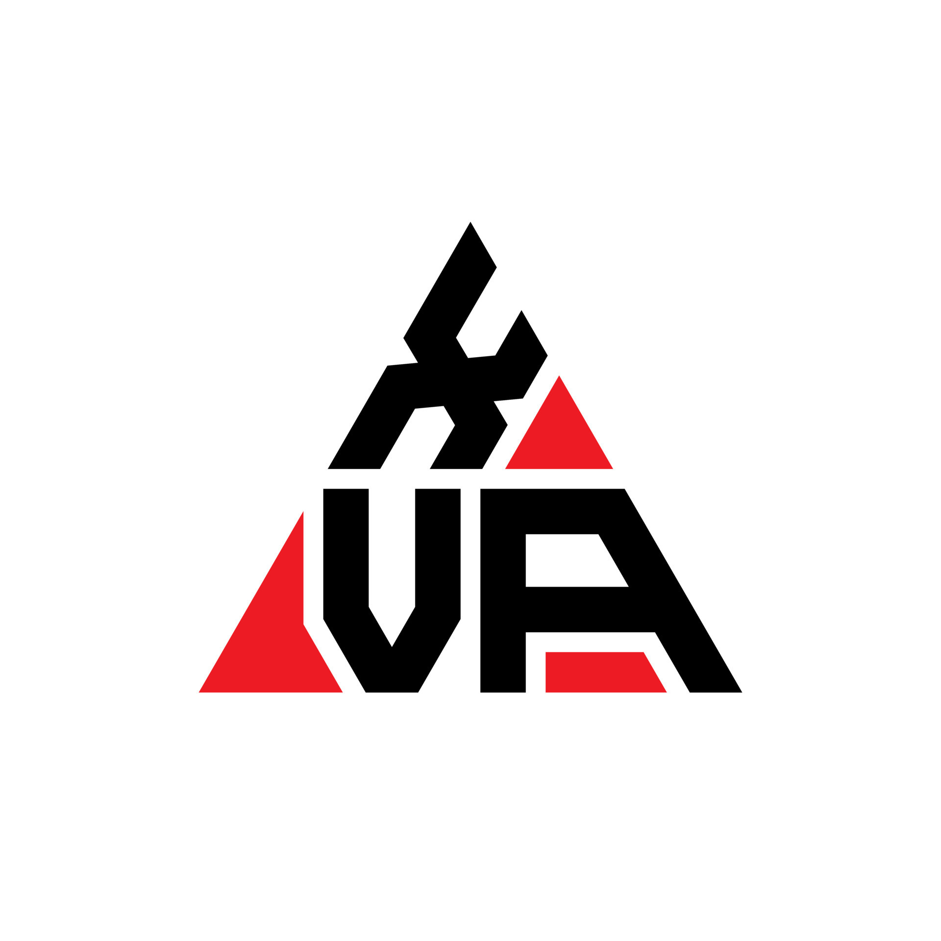 XVA triangle letter logo design with triangle shape. XVA triangle logo
