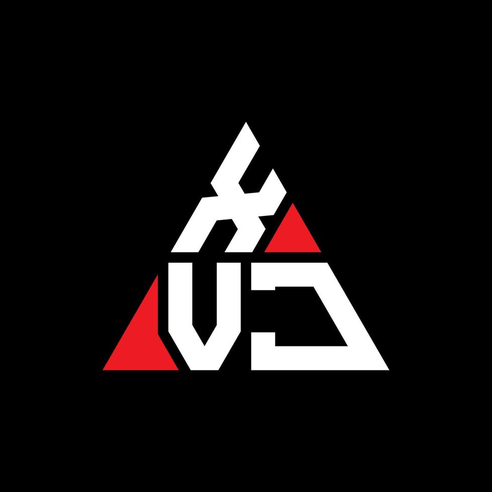 xvj diseño de logotipo de letra triangular con forma de triángulo. monograma de diseño del logotipo del triángulo xvj. plantilla de logotipo de vector de triángulo xvj con color rojo. logotipo triangular xvj logotipo simple, elegante y lujoso.