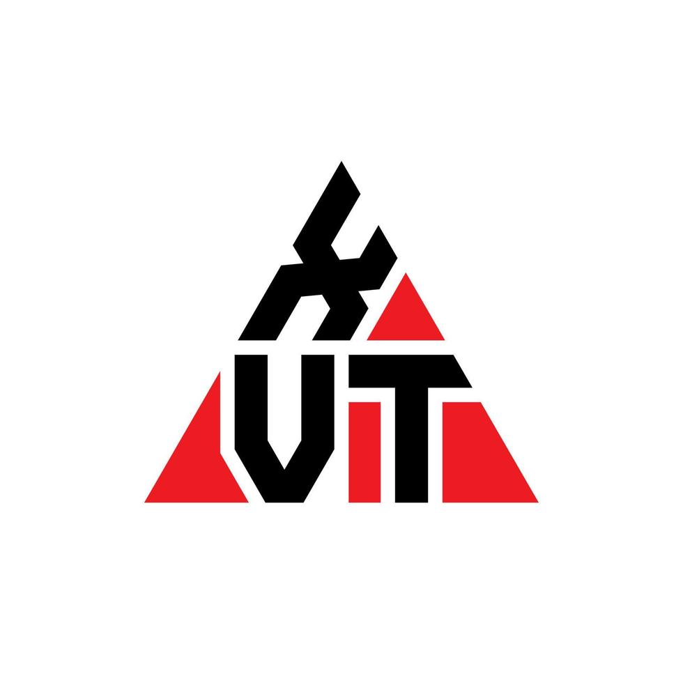 XVT triangle letter logo design with triangle shape. XVT triangle logo design monogram. XVT triangle vector logo template with red color. XVT triangular logo Simple, Elegant, and Luxurious Logo.
