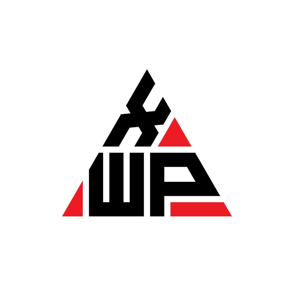 diseño de logotipo de letra triangular xwp con forma de triángulo. monograma de diseño del logotipo del triángulo xwp. plantilla de logotipo de vector de triángulo xwp con color rojo. logotipo triangular xwp logotipo simple, elegante y lujoso.