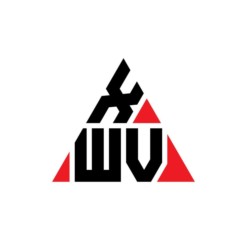 diseño de logotipo de letra triangular xwv con forma de triángulo. monograma de diseño del logotipo del triángulo xwv. plantilla de logotipo de vector de triángulo xwv con color rojo. logotipo triangular xwv logotipo simple, elegante y lujoso.