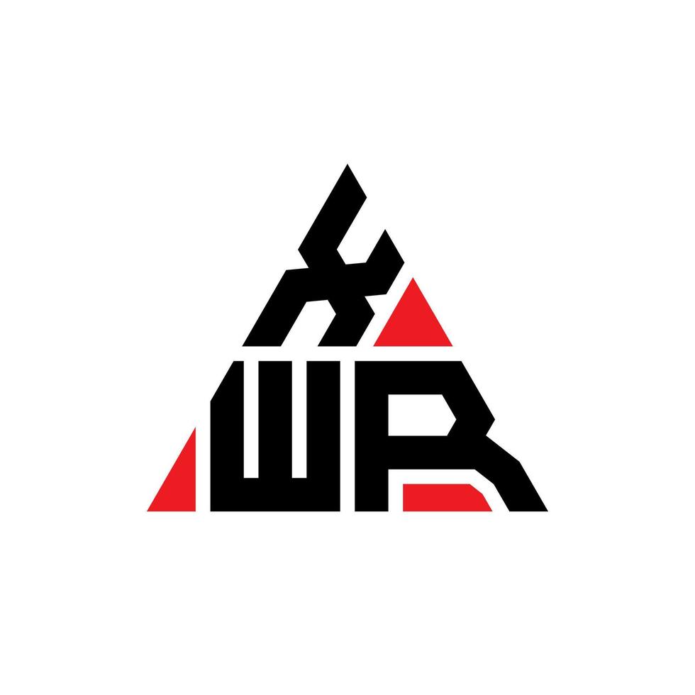 diseño de logotipo de letra triangular xwr con forma de triángulo. monograma de diseño del logotipo del triángulo xwr. plantilla de logotipo de vector de triángulo xwr con color rojo. logotipo triangular xwr logotipo simple, elegante y lujoso.
